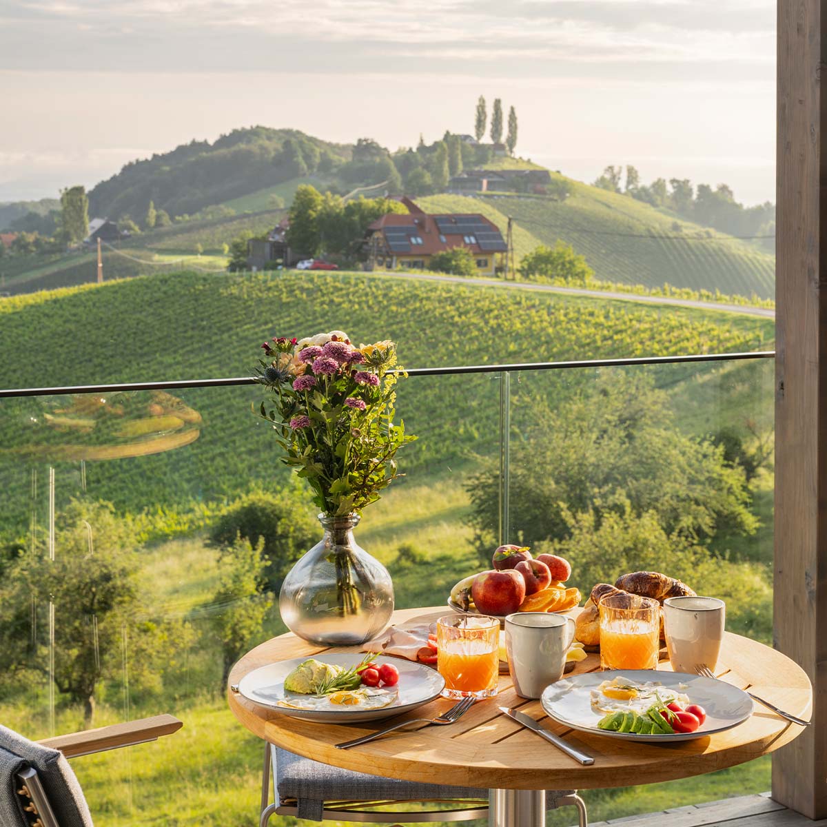 steiRerBliCke-Winzerhäuser-Weinberge-Frühstück
